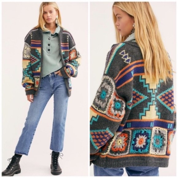 Free People Sweaters - Free People Santa Rosa Crocheted Sweater Cardigan